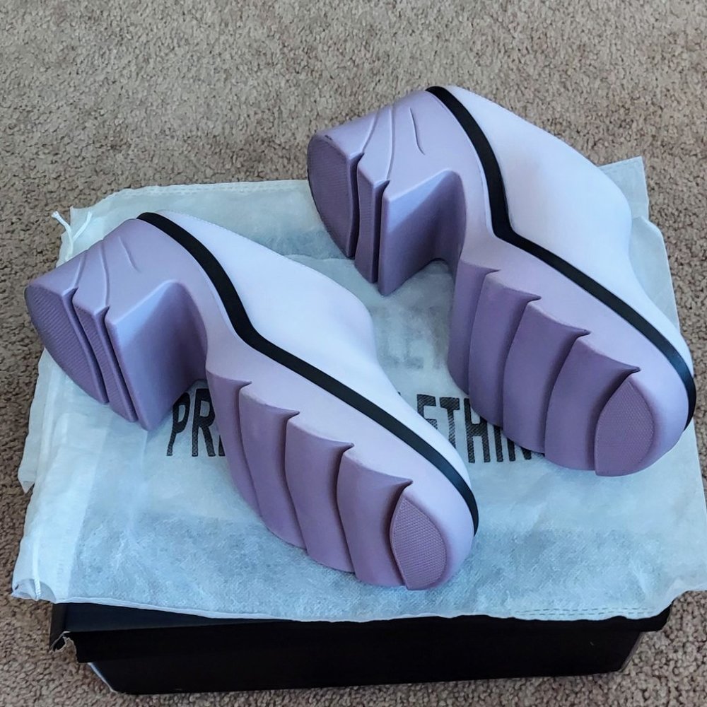 Lilac Platform Contrast Chunky Sole Heeled Sandals - Picture 6 of 8